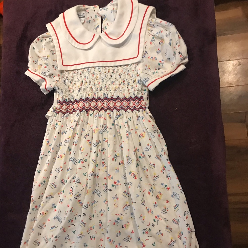 Girls size 7 smocked sailboat dress